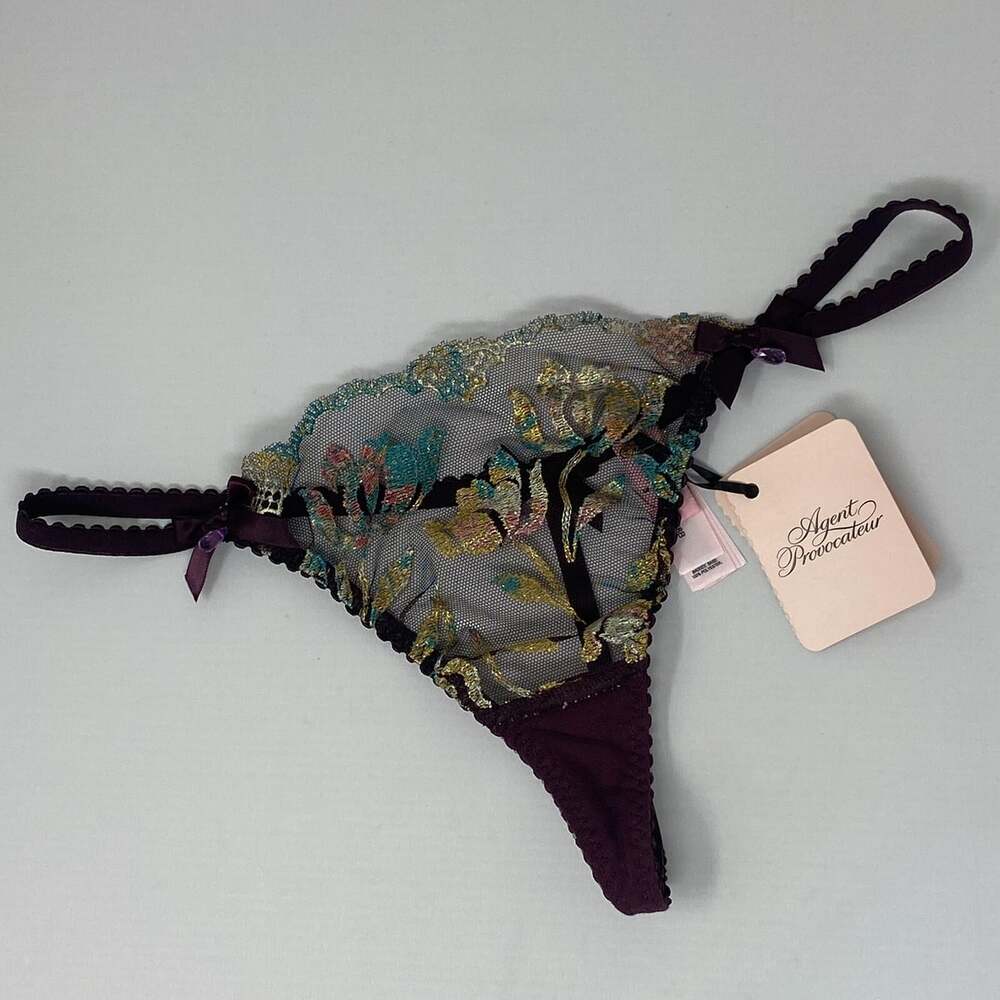 Agent Provocateur Sparkle Wine Multi Thong AP2 Small NWT